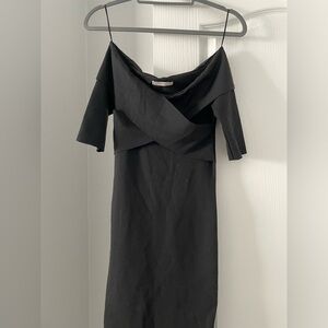 Zara Black off the shoulder body con dress